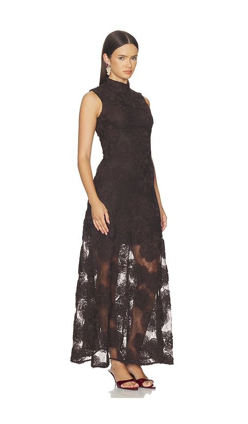 D Flower Maxi Dress in Molï¿½ in Brown. - size 32 (also in 36, 38, 40, 42, 44) - ROTATE - Modalova