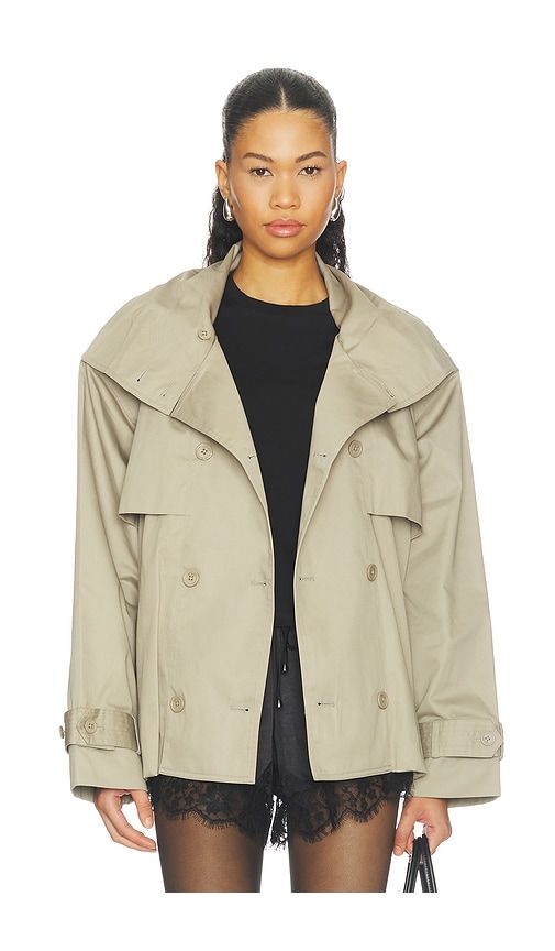 Short Trench Coat in Beige. - size 32 (also in 34, 36, 38, 40, 42, 44, 46) - ROTATE - Modalova