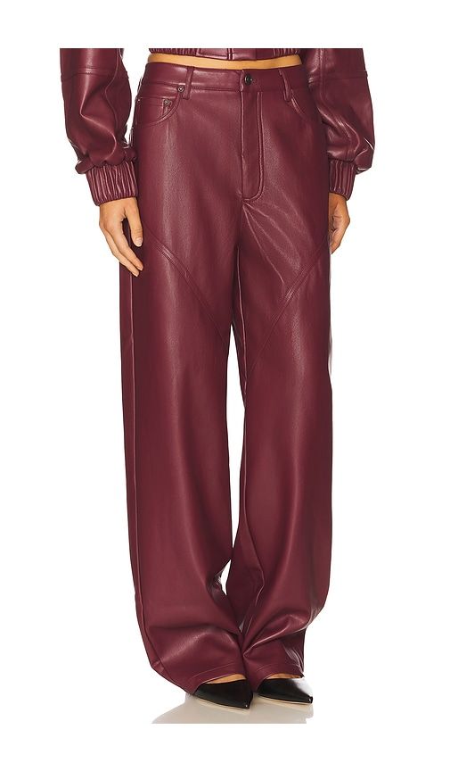 Mid Waisted Piping Pant in Burgundy. - size 36 (also in 42) - ROTATE - Modalova