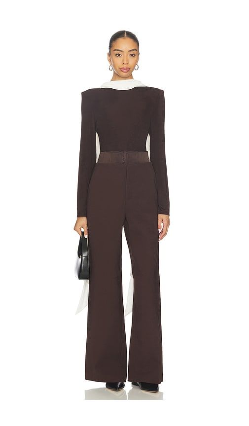Long-sleeved Scarf Top in Brown. - size 32 (also in 34, 36) - ROTATE - Modalova