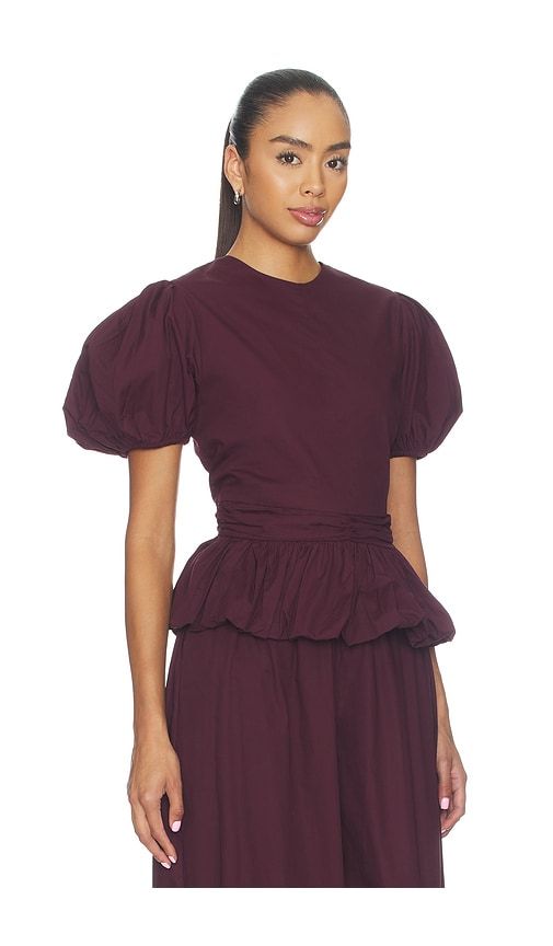 Puff Sleeve Top in Burgundy. - size 32 (also in 36, 40, 42) - ROTATE - Modalova