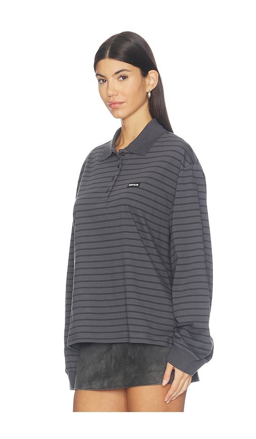 Pique Longsleeve Polo in Grey. - size L (also in M, S, XL, XS) - ROTATE - Modalova