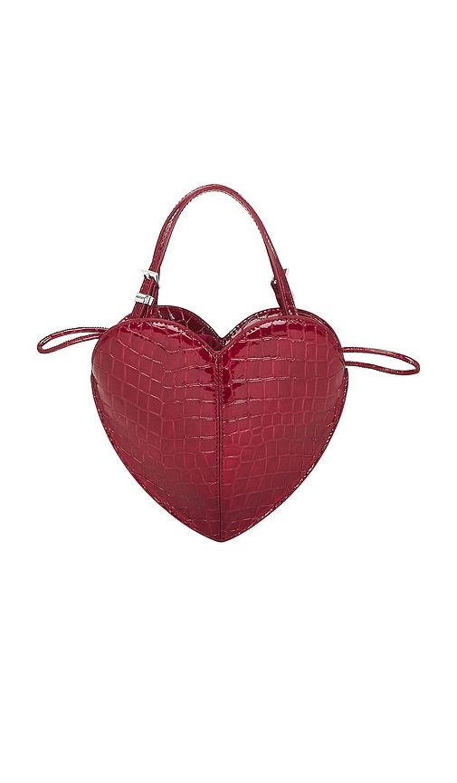 Patent Croco Heart Bag in Wine - ROTATE - Modalova
