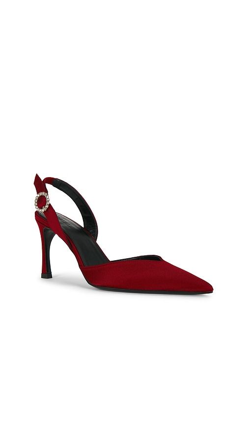 Slingback High Heel Satin Pump in Red. - size 36 (also in 37, 38) - ROTATE - Modalova