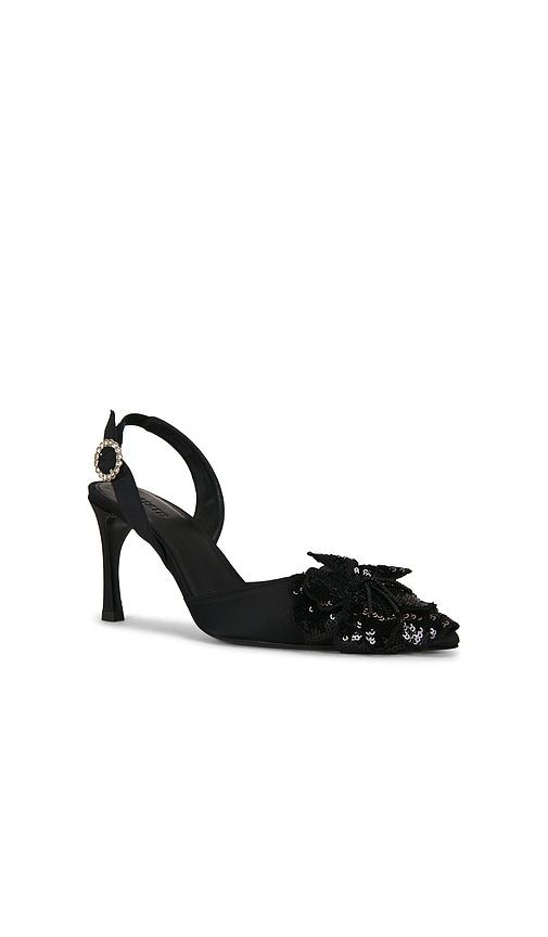 Slingback High Heel Flower Satin Mule in . - size 36 (also in 37, 38, 39, 40) - ROTATE - Modalova