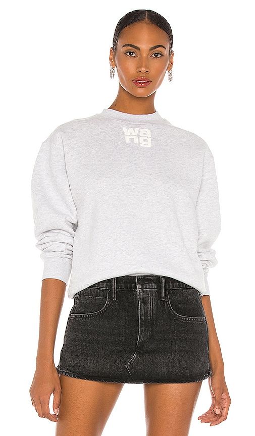 Foundation Terry Crewneck Sweatshirt in Grey. - size M (also in XS) - Alexander Wang - Modalova