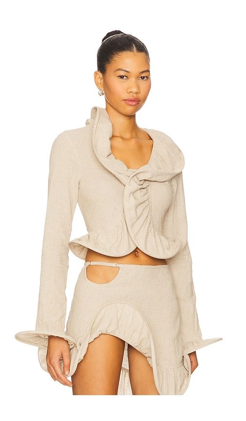 Ruth Blouse in Beige. - size M (also in S) - TG Botanical - Modalova