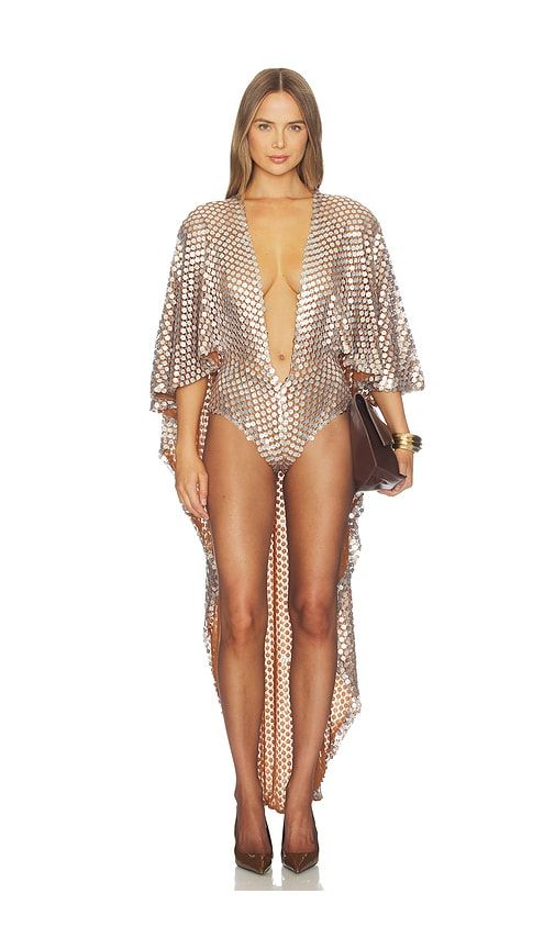 Petra Playsuit & Headscarf in Metallic Silver. - size L (also in M, S, XS) - The Dolls House - Modalova