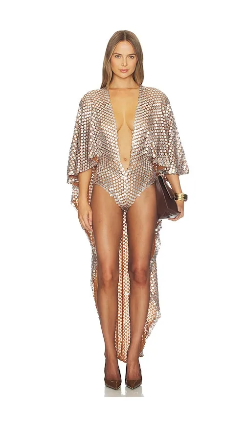 Petra Playsuit & Headscarf in Metallic Silver. - size L (also in M) - The Dolls House - Modalova