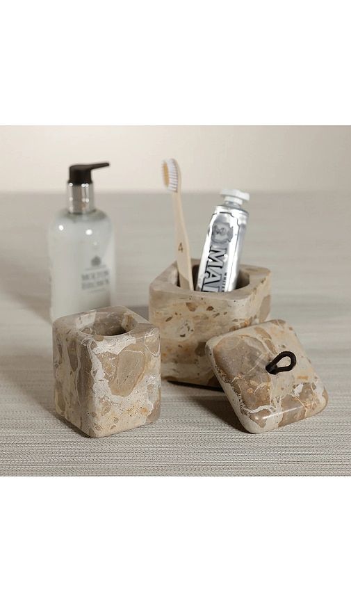 Marble Vanity Jar in Cream - The Favorites - Modalova