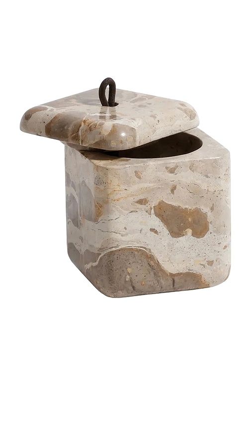 Marble Lidded Vanity Jar in Cream - The Favorites - Modalova