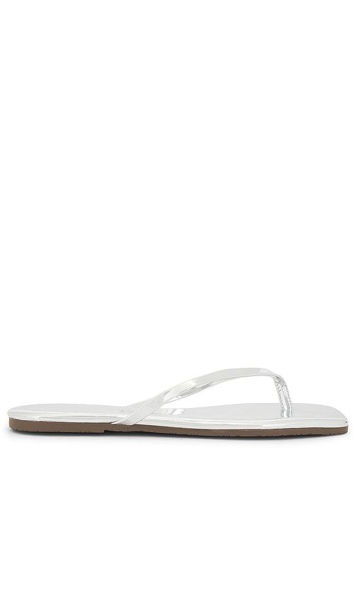 Lily Square Toe Mirror Flip Flop in Metallic Silver. - size 6 (also in 10, 11, 7, 8, 9) - TKEES - Modalova