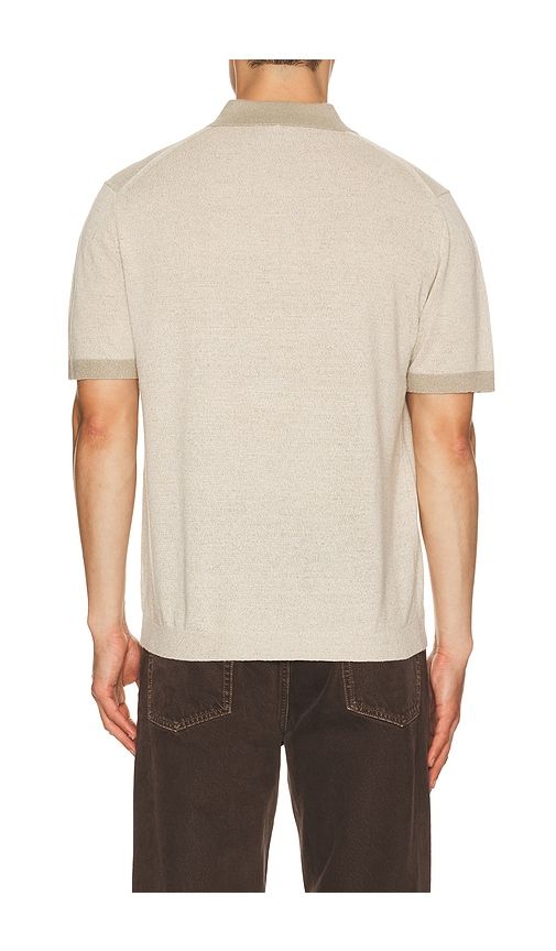 Silk Linen Short Sleeve Polo in Taupe. - size L (also in M, XL/1X) - Theory - Modalova