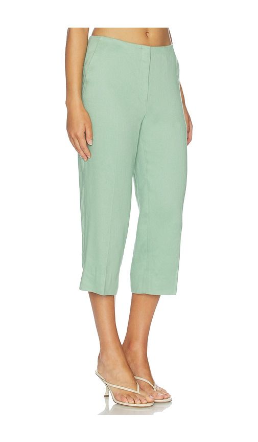 Capri Linen Viscose Pants in Sage. - size 0 (also in 00, 2, 4, 6, 8) - Theory - Modalova