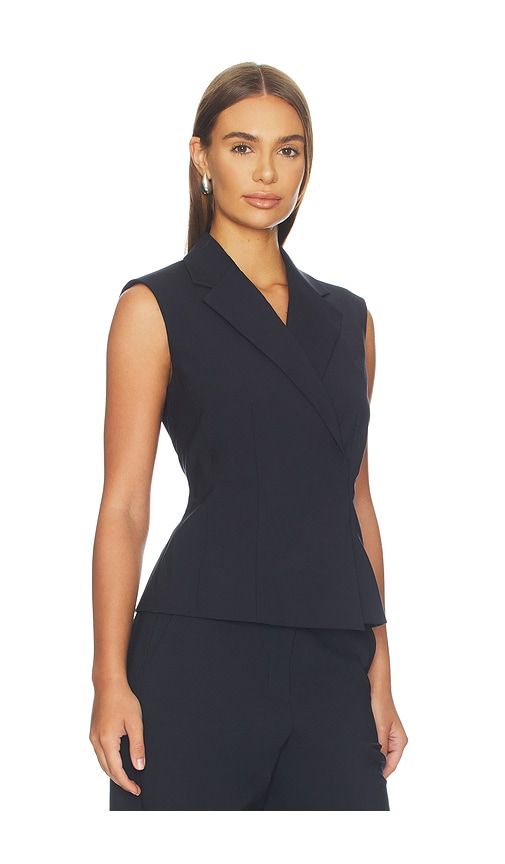 Hourglass Asymmetric Vest Top in Navy. - size 0 (also in 2, 4, 6, 8) - Theory - Modalova
