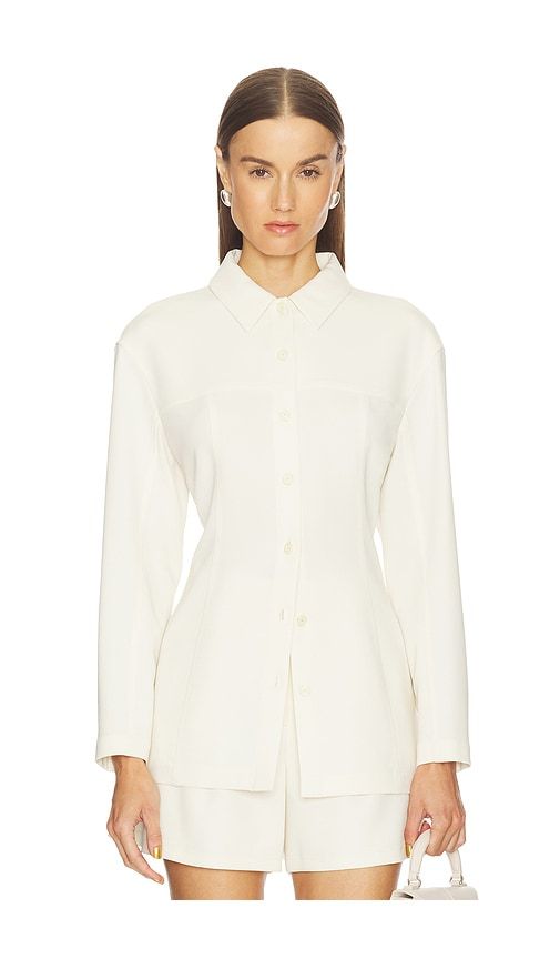 Sculpted Seam Shirt in Ivory. - size L (also in M) - Theory - Modalova