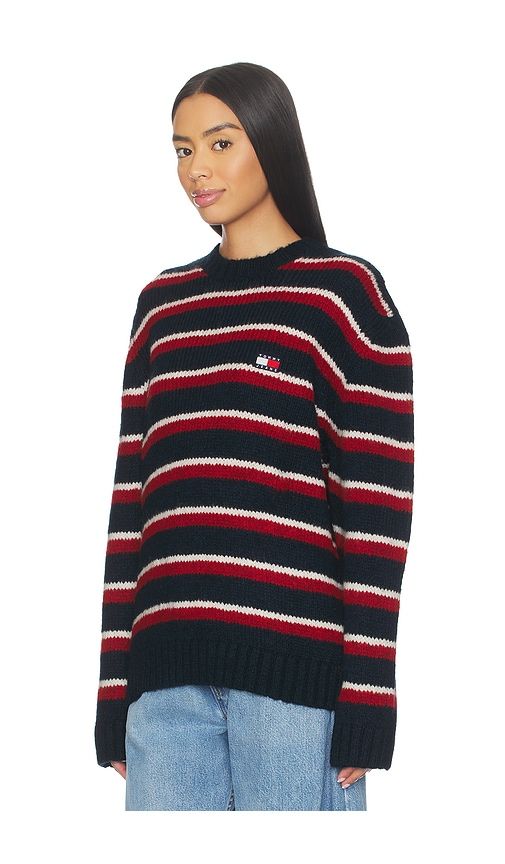 Stripe Badge Sweater in Red. - size L (also in S, XL/1X) - Tommy Jeans - Modalova