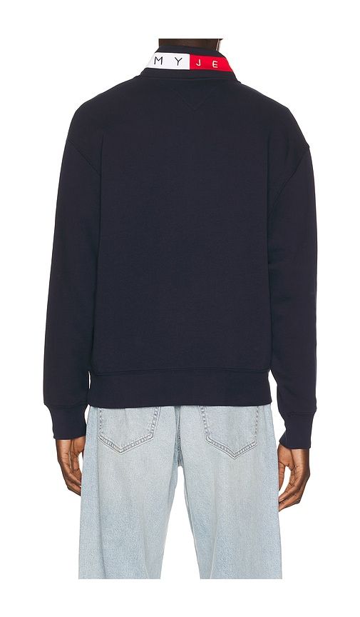 Relaxed Branded Collar Quarter Zip in Blue. - size L (also in M, S, XL/1X) - Tommy Jeans - Modalova