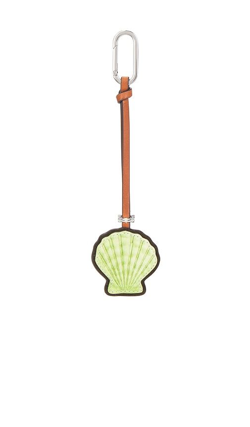 Leather Shell Key Fob in Green - Tory Burch - Modalova