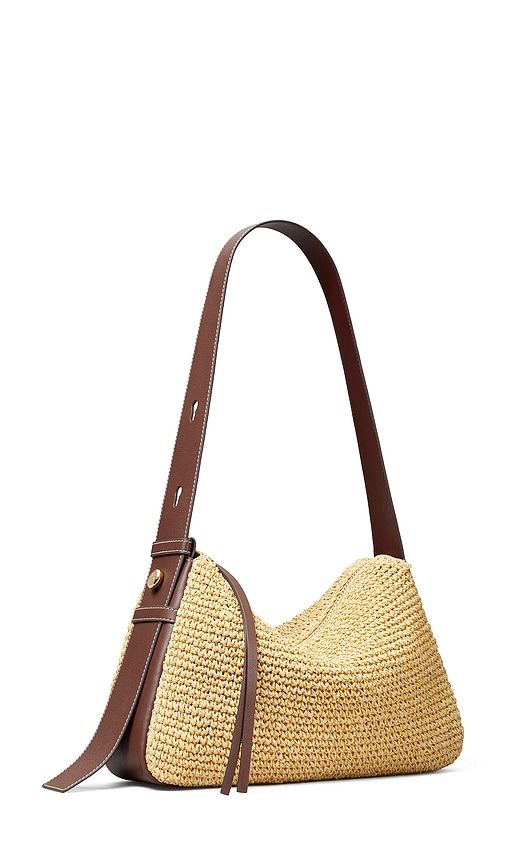 Romy Straw Shoulder Bag in Tan - Tory Burch - Modalova