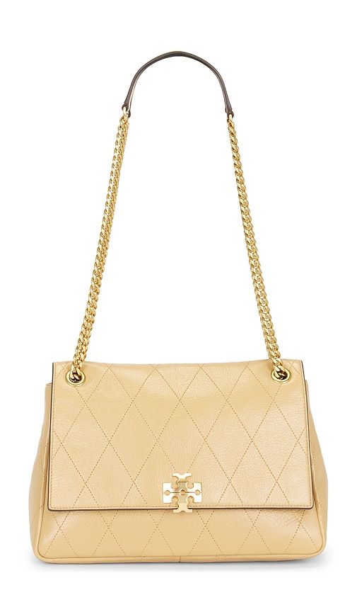 Charlie Quilted Shoulder Bag in Tan - Tory Burch - Modalova