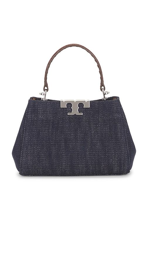 Eleanor Denim Mini Satchel Bag in Navy - Tory Burch - Modalova