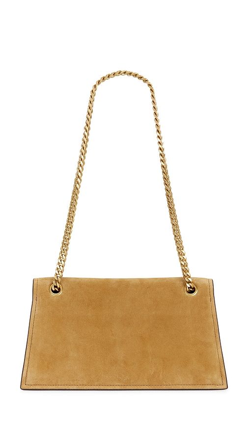Kira Turnlock Suede Shoulder Bag in Tan - Tory Burch - Modalova