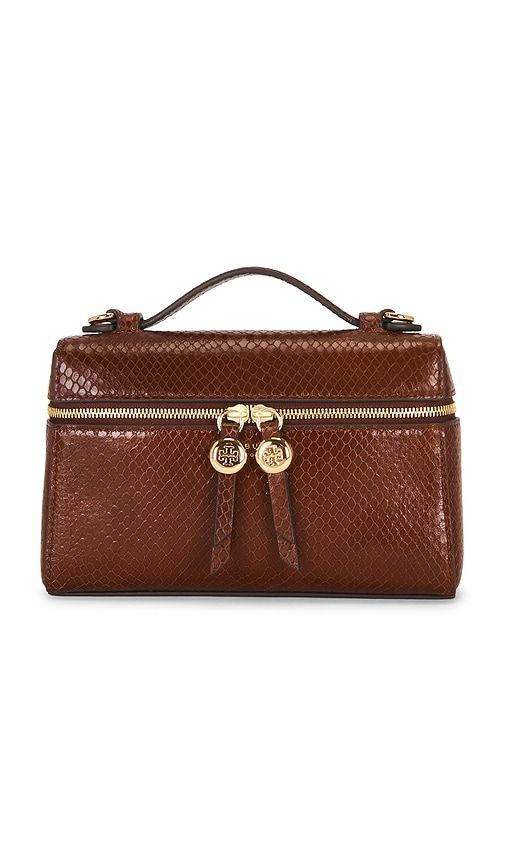 Romy Embossed Slim Top Handle Bag in Brown - Tory Burch - Modalova