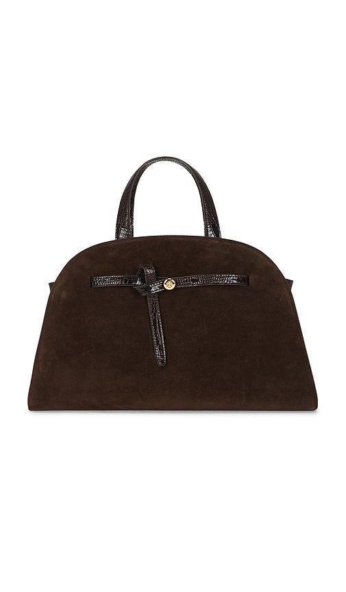 Romy Suede Bauletto Bag in Chocolate - Tory Burch - Modalova