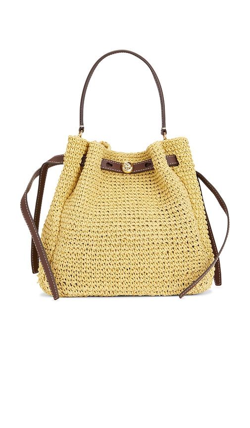 Romy Straw Bucket Bag in Neutral - Tory Burch - Modalova