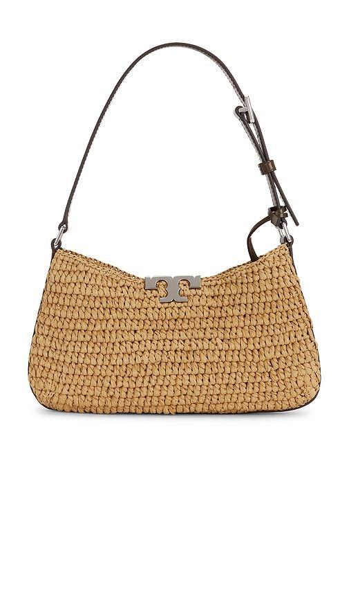 Eleanor Straw Slim Shoulder Bag in Tan - Tory Burch - Modalova