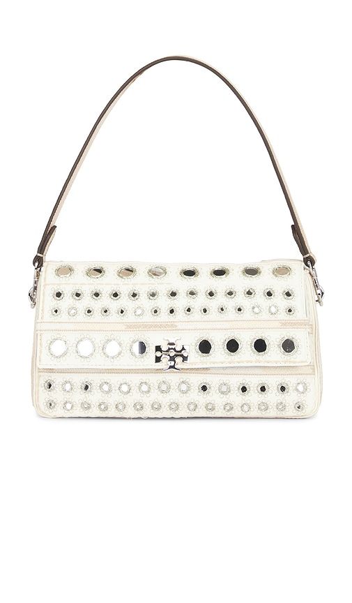 Charlie Embellished Small Shoulder Bag in Ivory - Tory Burch - Modalova
