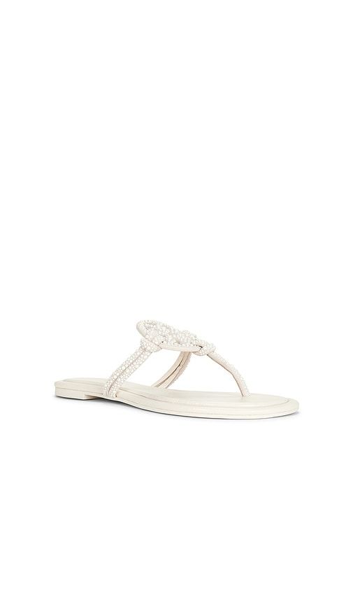 Miller Knotted Pearl Sandal in Cream. - size 10 (also in 6, 6.5, 7, 7.5, 8.5, 9, 9.5) - Tory Burch - Modalova