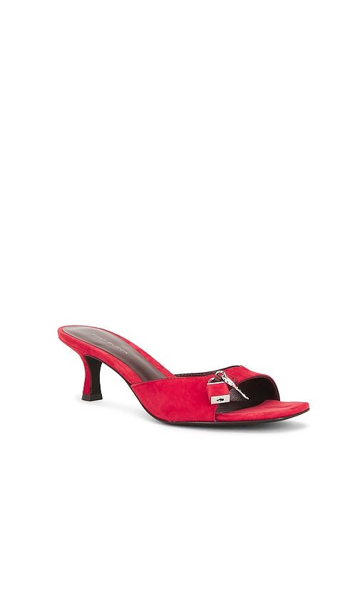 Lock Kitten Heel Sandal in Red. - size 10 (also in 6, 6.5, 7, 7.5, 8, 8.5, 9, 9.5) - Tory Burch - Modalova