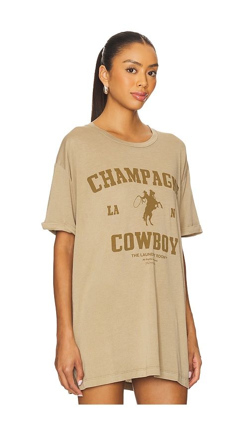 Champagne Cowboy Oversized Tee in Taupe. - size L (also in M, S) - The Laundry Room - Modalova