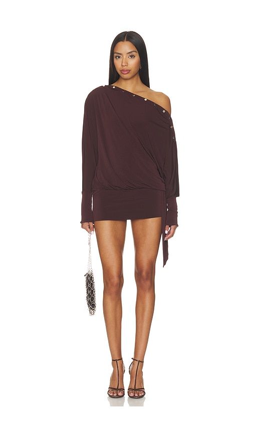 Ravenna Long Sleeve Dress in Burgundy. - size M (also in S, XS) - Tiger Mist - Modalova