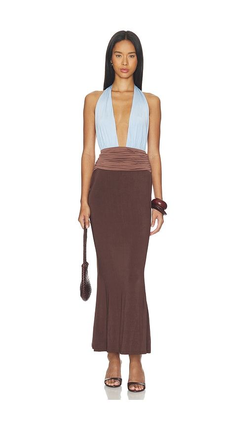 Jenni Maxi Plunge Dress in , Chocolate. - size L (also in S) - Tiger Mist - Modalova