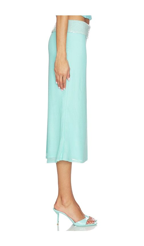 Sequin Foldover Midi Skirt in Turquoise. - size L (also in M, S, XL, XS, XXS) - Tiger Mist - Modalova