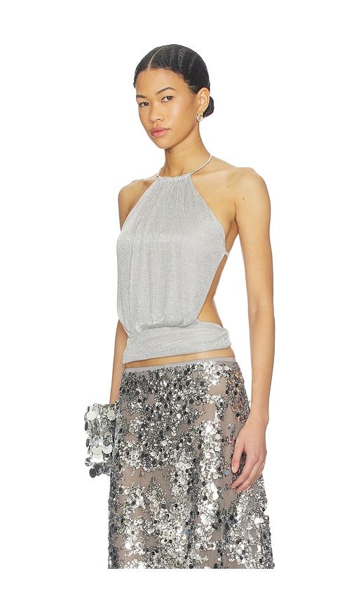Evanna Top in Metallic Silver, grey. - size L (also in M, S, XL, XS, XXS) - Tiger Mist - Modalova