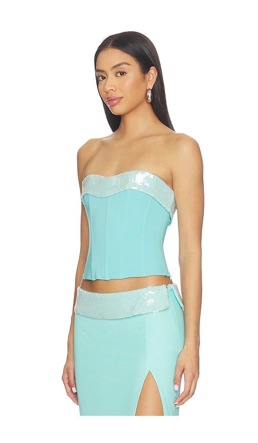 Sequin Bust Corset in Baby Blue. - size L (also in M, S, XL, XS) - Tiger Mist - Modalova