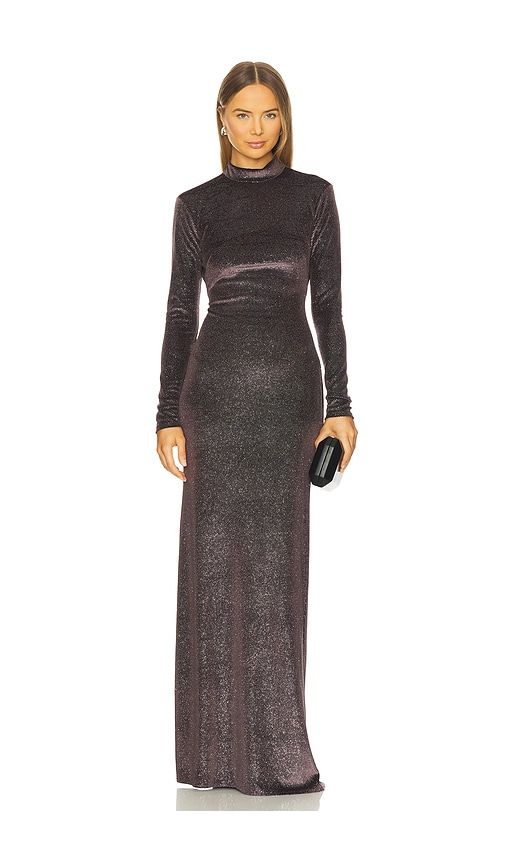 Open Back Long Sleeve Gown in Chocolate. - size M (also in P, S) - The Sei - Modalova