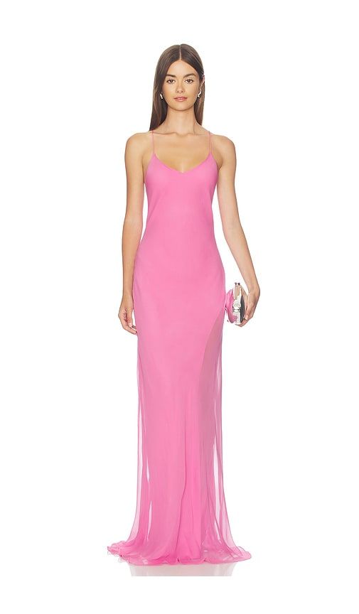 Cami Gown With Slit And Cape in Pink. - size 0 (also in 2, 4, 6, 8) - The Sei - Modalova
