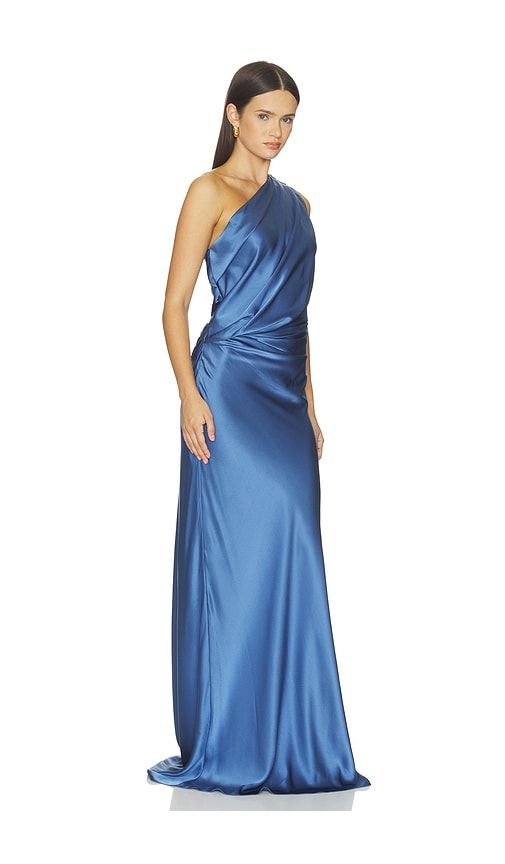Draped One Shoulder Gown in Blue. - size 4 (also in 6) - The Sei - Modalova