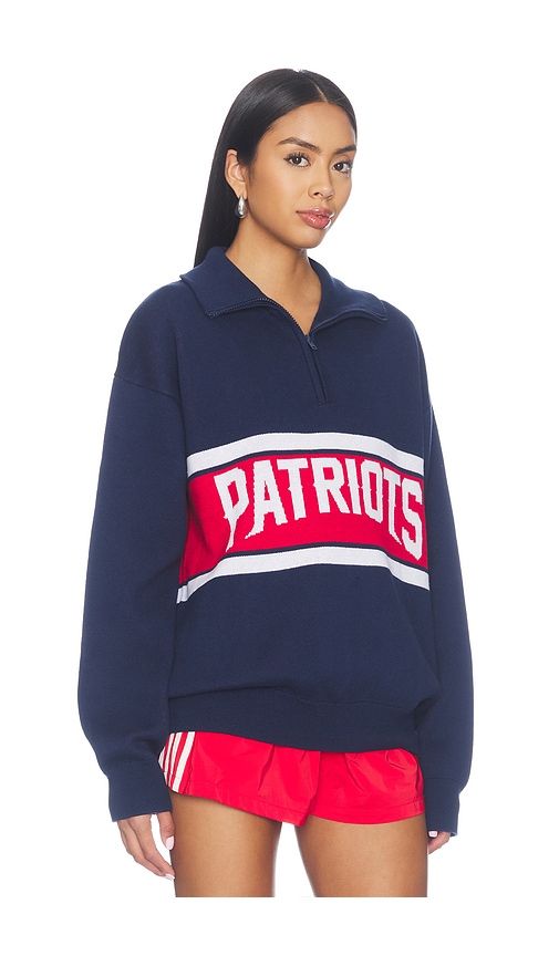 New England Patriots Team Stripe Quarter Zip Sweater in . - size M (also in S) - Terez - Modalova