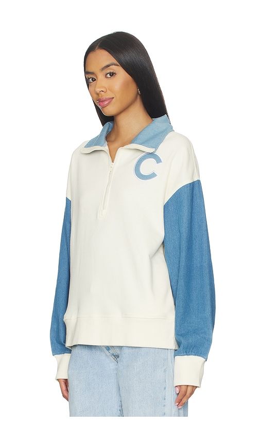 X REVOLVE Cubs Denim Quarter Zip in Yellow. - size S (also in XS) - Terez - Modalova