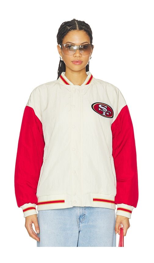 San Francisco 49ers Bomber Jacket in Cream. - size M (also in S, XS) - Terez - Modalova
