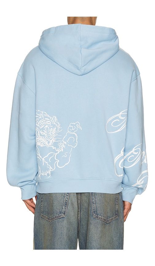 Tiger Script Boxy Hoodie in Blue. - size L (also in M, S, XL/1X) - True Religion - Modalova