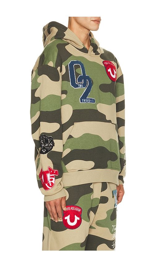 Logo Patch Hoodie in Green. - size L (also in M, S, XL/1X) - True Religion - Modalova
