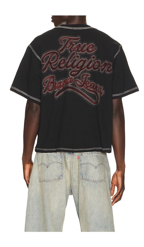 Rope Heavy Boxy Tee in Black. - size L (also in M, S, XL/1X) - True Religion - Modalova