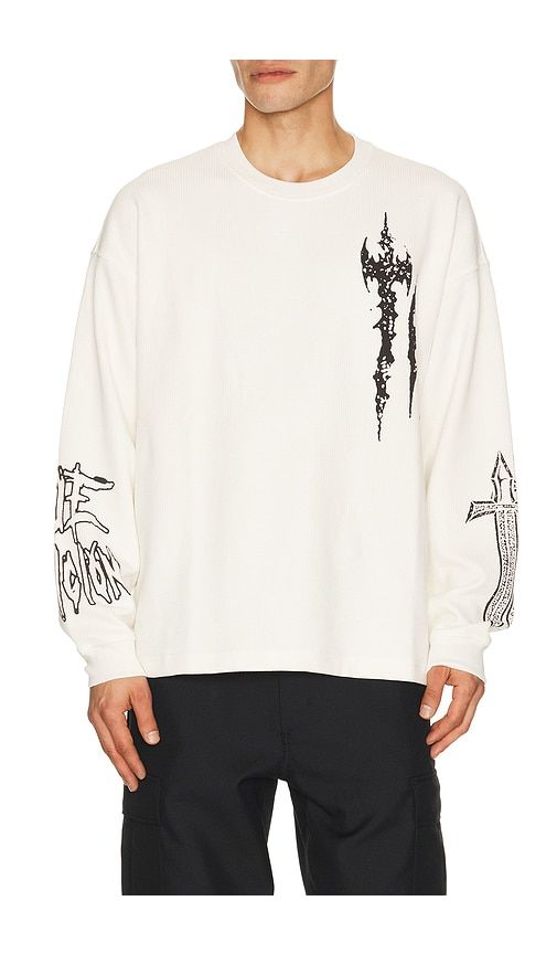 Scribble Waffle Tee in White. - size L (also in M, S, XL/1X) - True Religion - Modalova